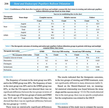 Consecuencias de la colocación de stents y la dilatación endoscópica con balón papilar en el tratamiento de cálculos grandes y múltiples del conducto biliar común