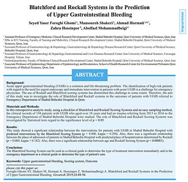 Sistemas de Blatchford y Rockall en la predicción de la hemorragia digestiva alta