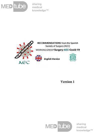 COVID-19: Recomendaciones de la Asociación Española de Cirujanos