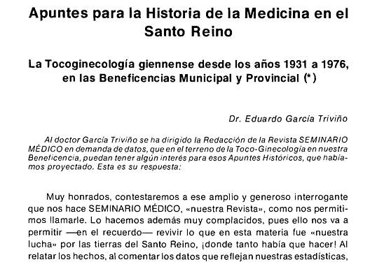 Tocoginecologia Jiennensee - Dr. Eduardo García Triviño
