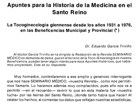 Tocoginecologia Jiennensee - Dr. Eduardo García Triviño