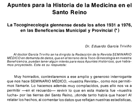 Tocoginecologia Jiennensee - Dr. Eduardo García Triviño