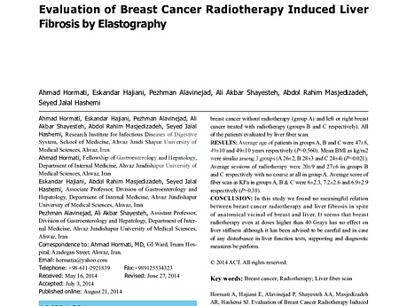 Evaluación de la fibrosis hepática inducida por radioterapia del cáncer de mama mediante elastografía