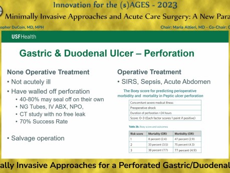 Abordajes mínimamente invasivos para la úlcera gástrica duodenal perforada
