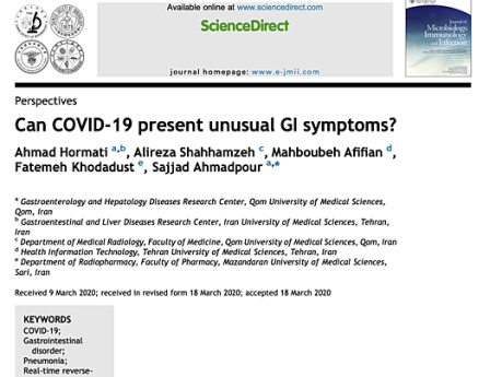 ¿Puede COVID-19 presentar síntomas gastrointestinales inusuales?