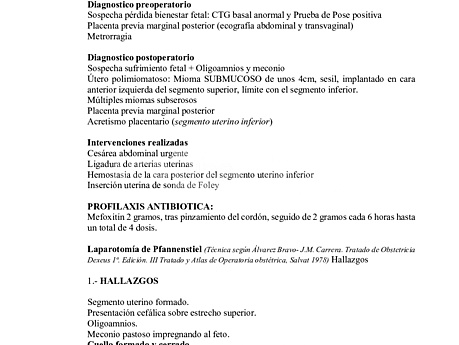 Acretismo Placentario Cesarea Ligadura Uterinas Sonda Foley