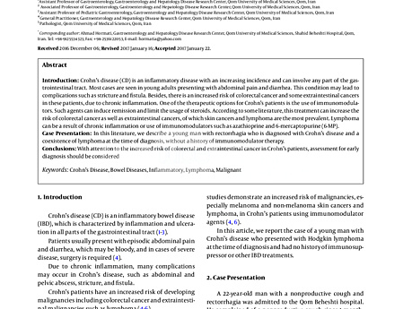 Coexistencia de la enfermedad de Crohn y el linfoma de Hodgkin en un joven